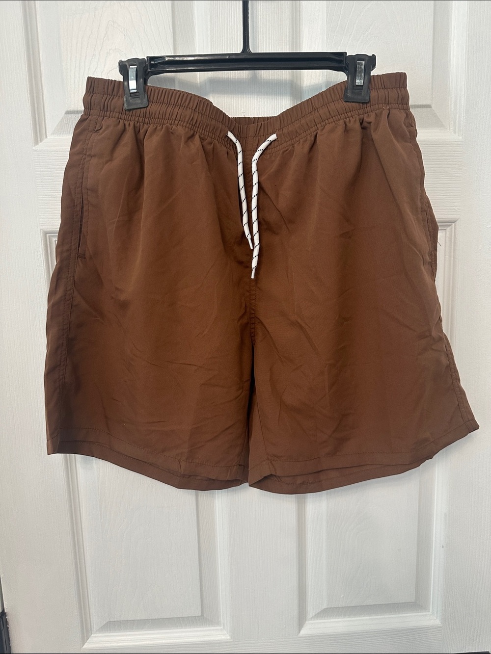 Men's Brown Swim Trunks with Drawstring worn once
